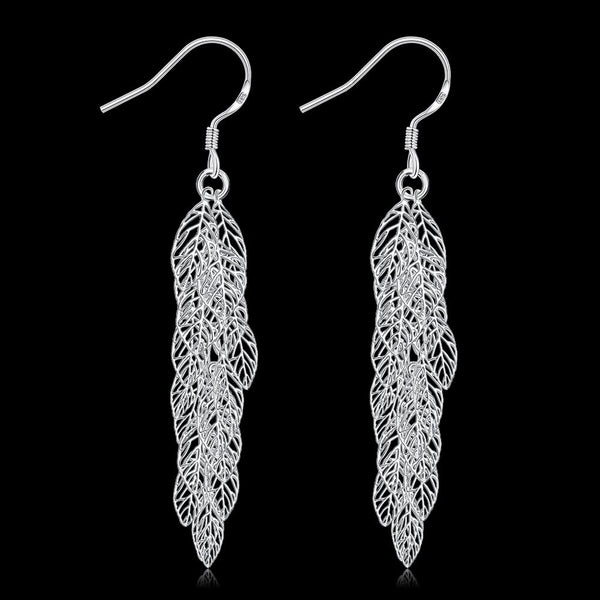 Lucky Silver - Silver Designer Delicate Leaf Earrings - LOCAL STOCK - LSE674