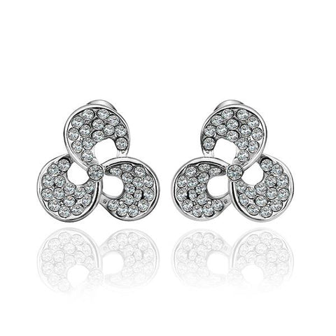 White Gold Earrings LSE824