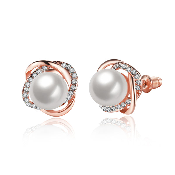 Rose Gold Earrings LSE873