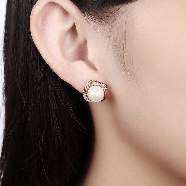 Rose Gold Earrings LSE873