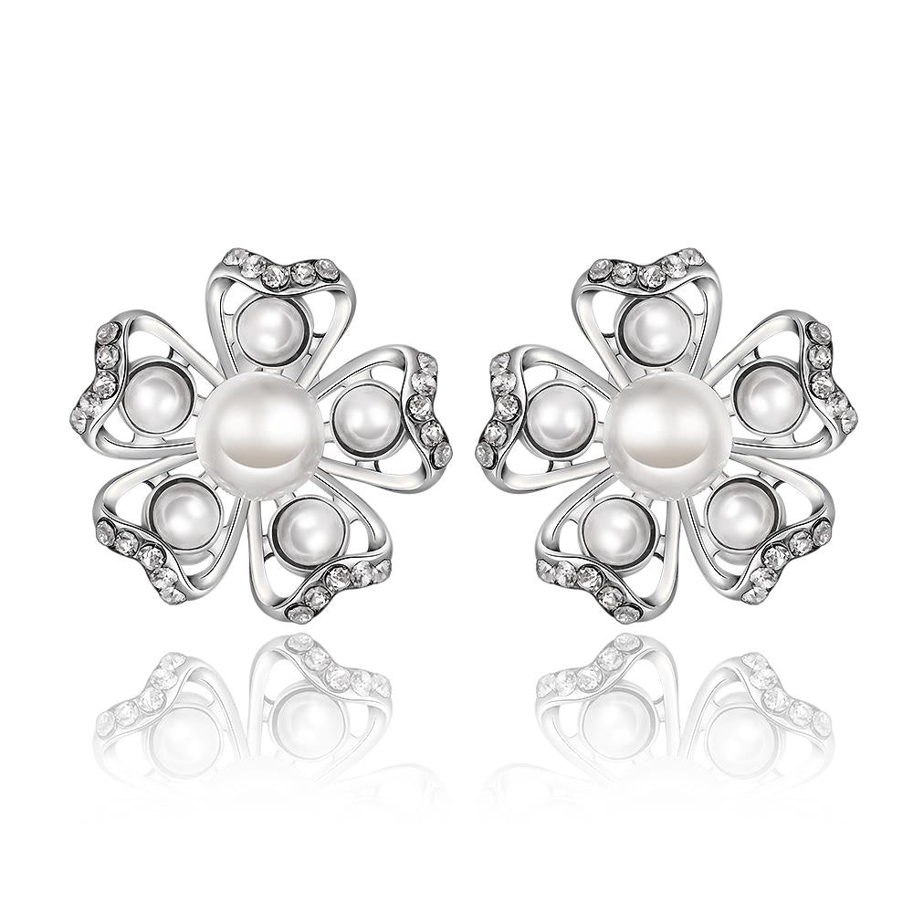 White Gold Earrings LSE991