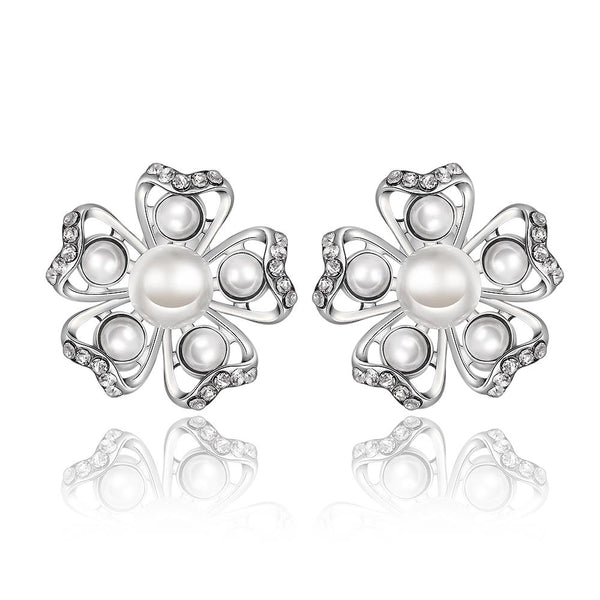 White Gold Earrings LSE991