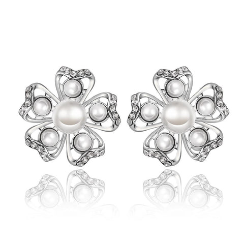 White Gold Earrings LSE991