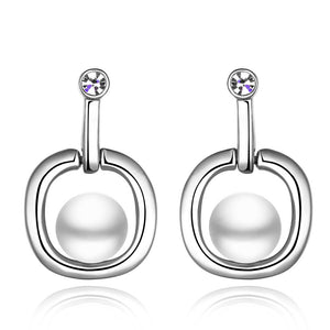 White Gold Earrings LSE994