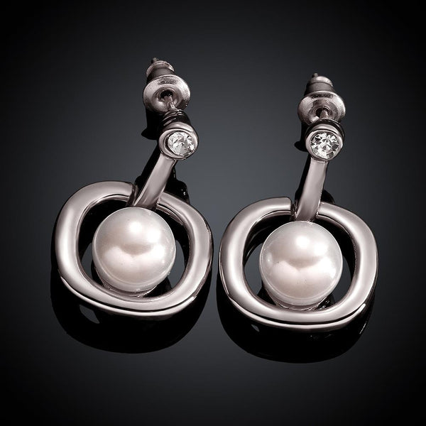 White Gold Earrings LSE994