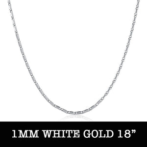 White Gold Chain 18inch 1.5mm LSC018