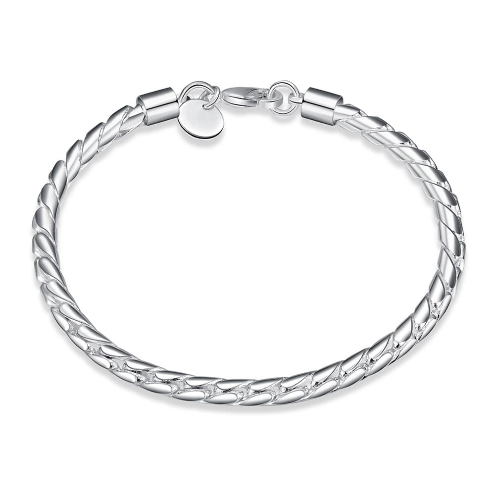 Lucky Silver - Silver Designer Unisex Twisted Rope Bracelet - LOCAL STOCK - LSH210