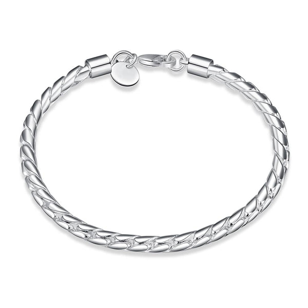 Lucky Silver - Silver Designer Unisex Twisted Rope Bracelet - LOCAL STOCK - LSH210