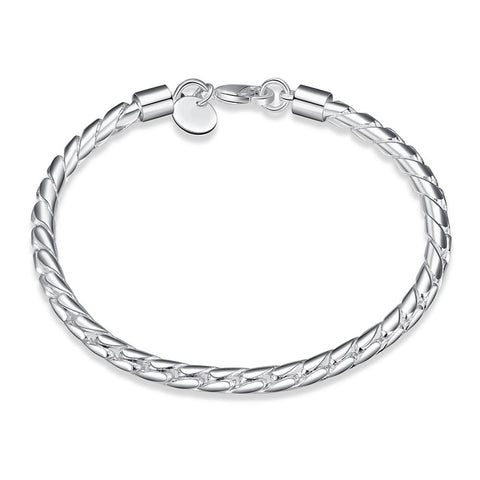 Lucky Silver - Silver Designer Unisex Twisted Rope Bracelet - LOCAL STOCK - LSH210