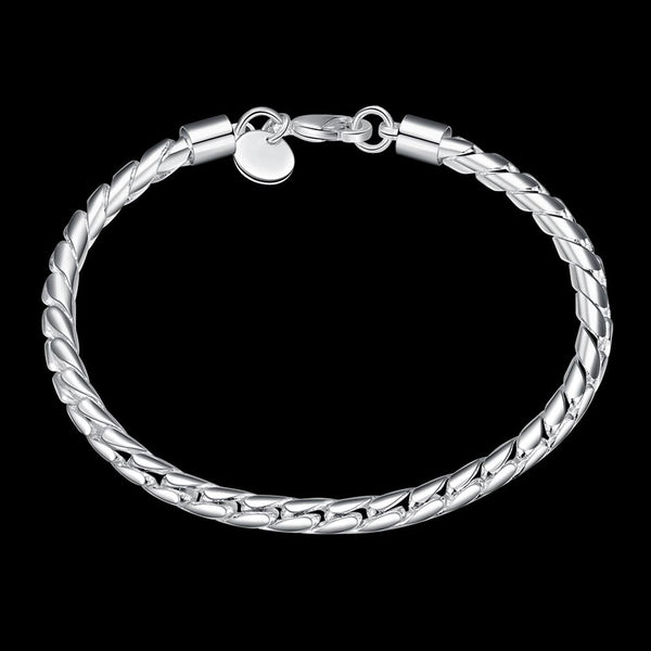 Lucky Silver - Silver Designer Unisex Twisted Rope Bracelet - LOCAL STOCK - LSH210