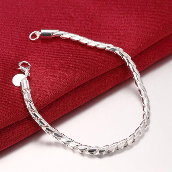 Lucky Silver - Silver Designer Unisex Twisted Rope Bracelet - LOCAL STOCK - LSH210