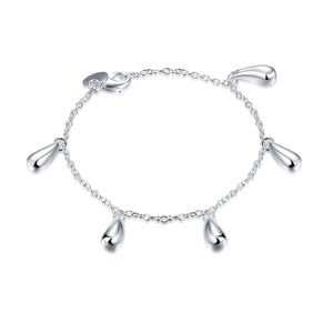 Lucky Silver - Silver Designer Tiny Tear Drop Charm Bracelet - LOCAL STOCK - LSH218