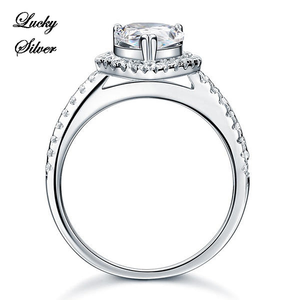 2 Carat Pear Cut Solid 925 Sterling Silver Bridal Wedding Engagement Ring LS CFR8221
