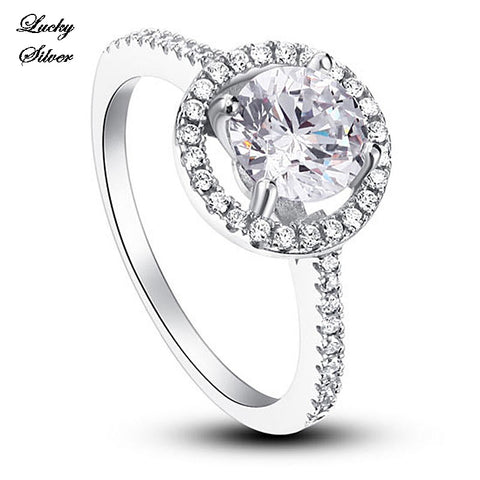 1.25 Carat Halo Solid 925 Sterling Silver Bridal Wedding Engagement Ring LS CFR8003