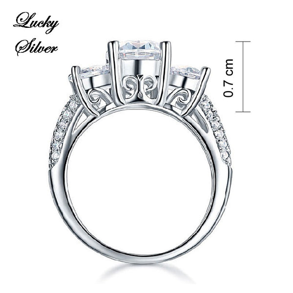 2 Carat Vintage Style Solid 925 Sterling Silver Bridal Wedding Engagement Ring LS CFR8225