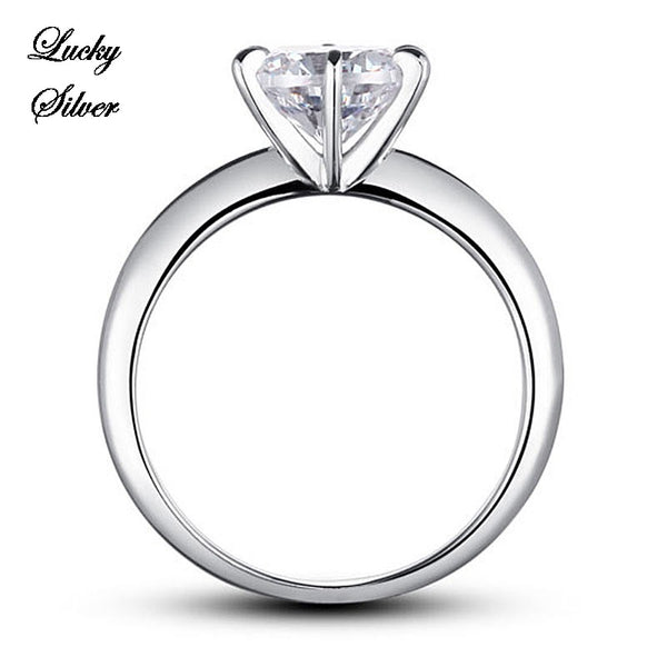 1.25 Carat 6 Claw Solid 925 Sterling Silver Bridal Wedding Engagement Ring LS CFR8002