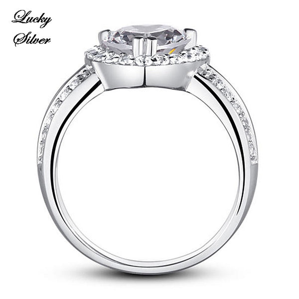 2 Carat Heart Cut Solid 925 Sterling Silver Bridal Wedding Engagement Ring LS CFR8011