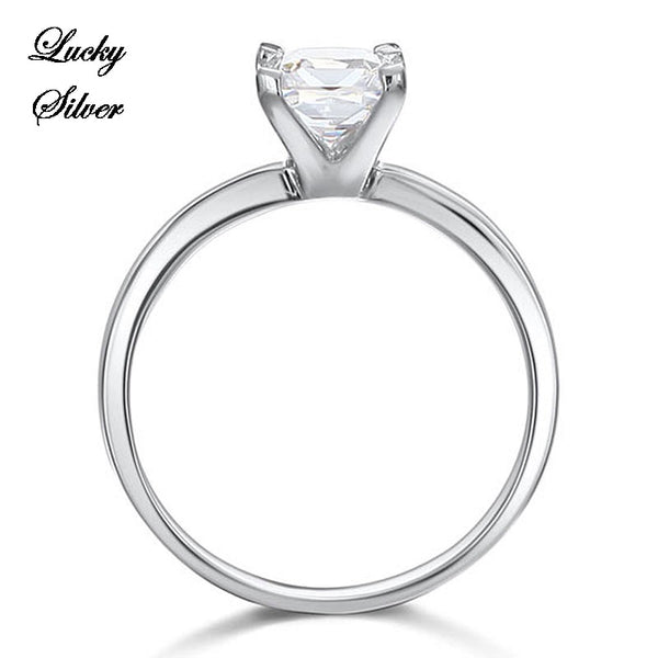 1 Carat Princess Cut Solid 925 Sterling Silver Bridal Wedding Engagement Ring Set - LS CFR8025