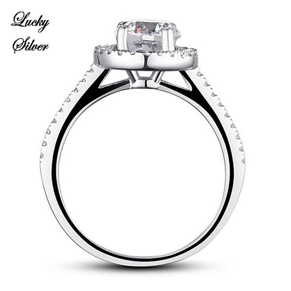 1.25 Carat Halo Solid 925 Sterling Silver Bridal Wedding Engagement Ring LS CFR8003