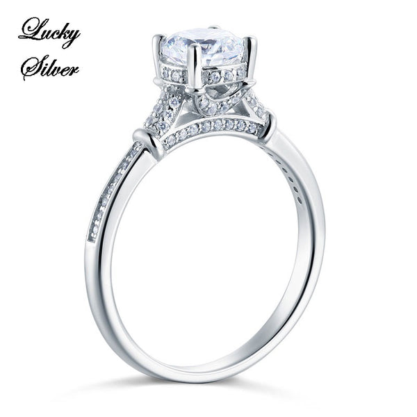 Solid 925 Sterling Silver Bridal Wedding Engagement Ring LS CFR8118