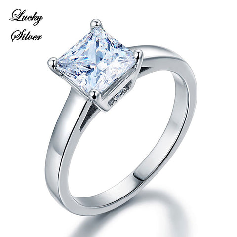 1.5 Carat Princess Solid 925 Sterling Silver Bridal Wedding Engagement Ring Set - LS CFR8129