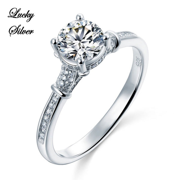 Solid 925 Sterling Silver Bridal Wedding Engagement Ring LS CFR8118