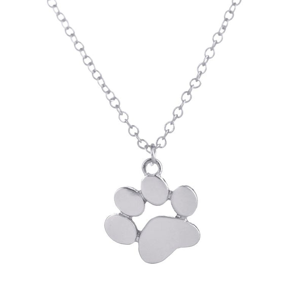 Silver Designer Dog Paw Necklace