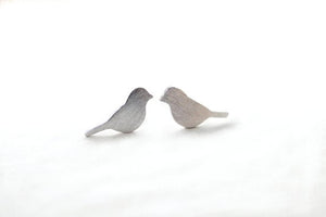 Silver Designer Bird Earrings