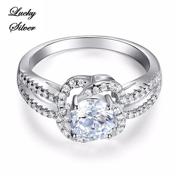 1 Carat Floral Solid 925 Sterling Silver Bridal Wedding Engagement Ring LS CFR8251