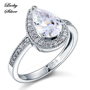 2 Carat Pear Cut Solid 925 Sterling Silver Bridal Wedding Engagement Ring LS CFR8097