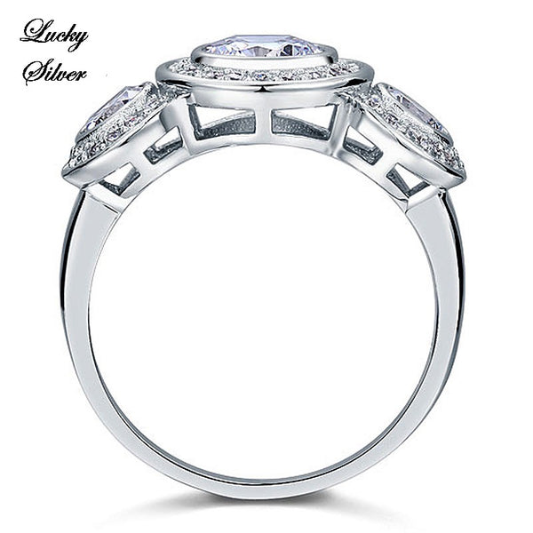 2.5 Carat Art Deco Solid 925 Sterling Silver Bridal Wedding Engagement Ring LS CFR8089