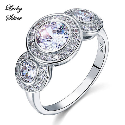 2.5 Carat Art Deco Solid 925 Sterling Silver Bridal Wedding Engagement Ring LS CFR8089