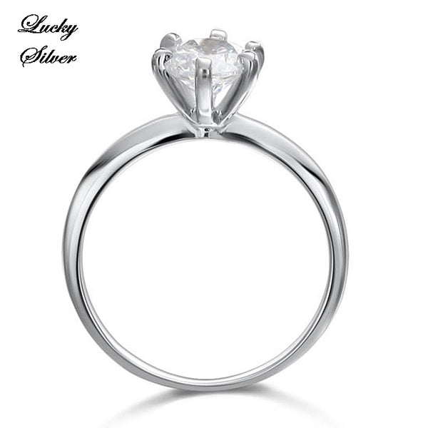 1 Carat Solid 925 Sterling Silver Bridal Wedding Engagement Ring Set - LS CFR8027