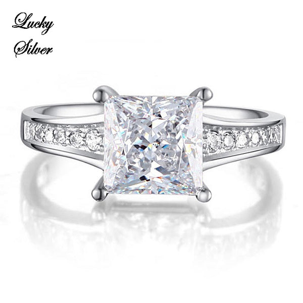 1.5 Carat Princess Cut Solid 925 Sterling Silver Bridal Wedding Engagement Ring LS CFR8006