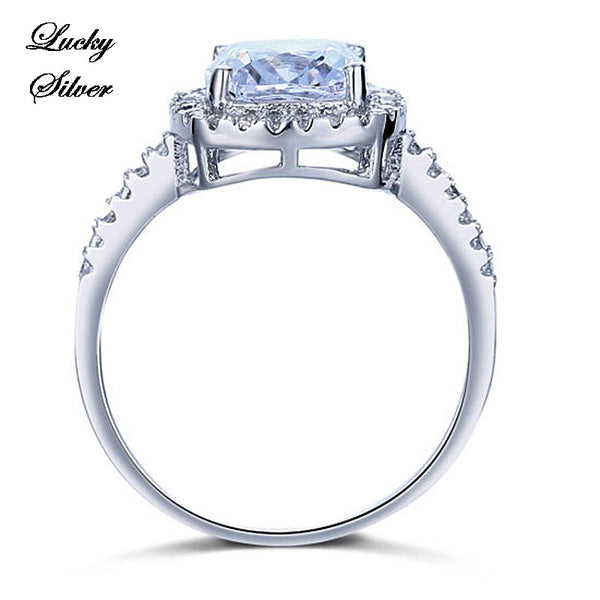 3 Carat Cushion Cut Solid 925 Sterling Silver Bridal Wedding Engagement Ring Set - LS CFR8138
