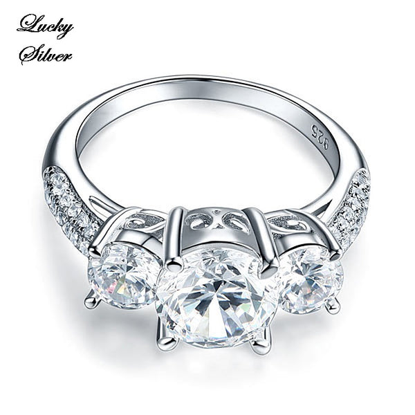 2 Carat Vintage Style Solid 925 Sterling Silver Bridal Wedding Engagement Ring LS CFR8225