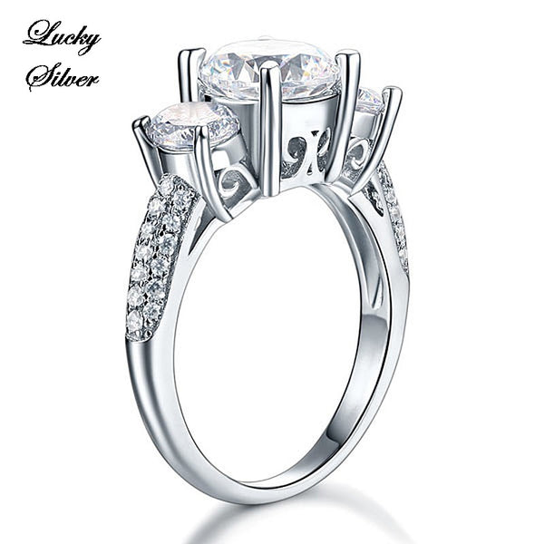 2 Carat Vintage Style Solid 925 Sterling Silver Bridal Wedding Engagement Ring LS CFR8225