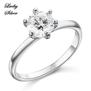 1 Carat Solid 925 Sterling Silver Bridal Wedding Engagement Ring Set - LS CFR8027