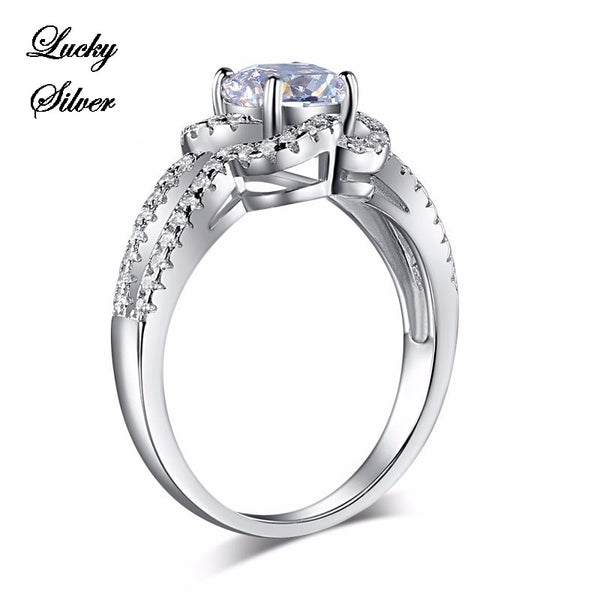 1 Carat Floral Solid 925 Sterling Silver Bridal Wedding Engagement Ring LS CFR8251