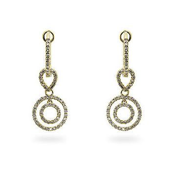 Yellow Gold Diamond Dangles - IE-CE83701-D