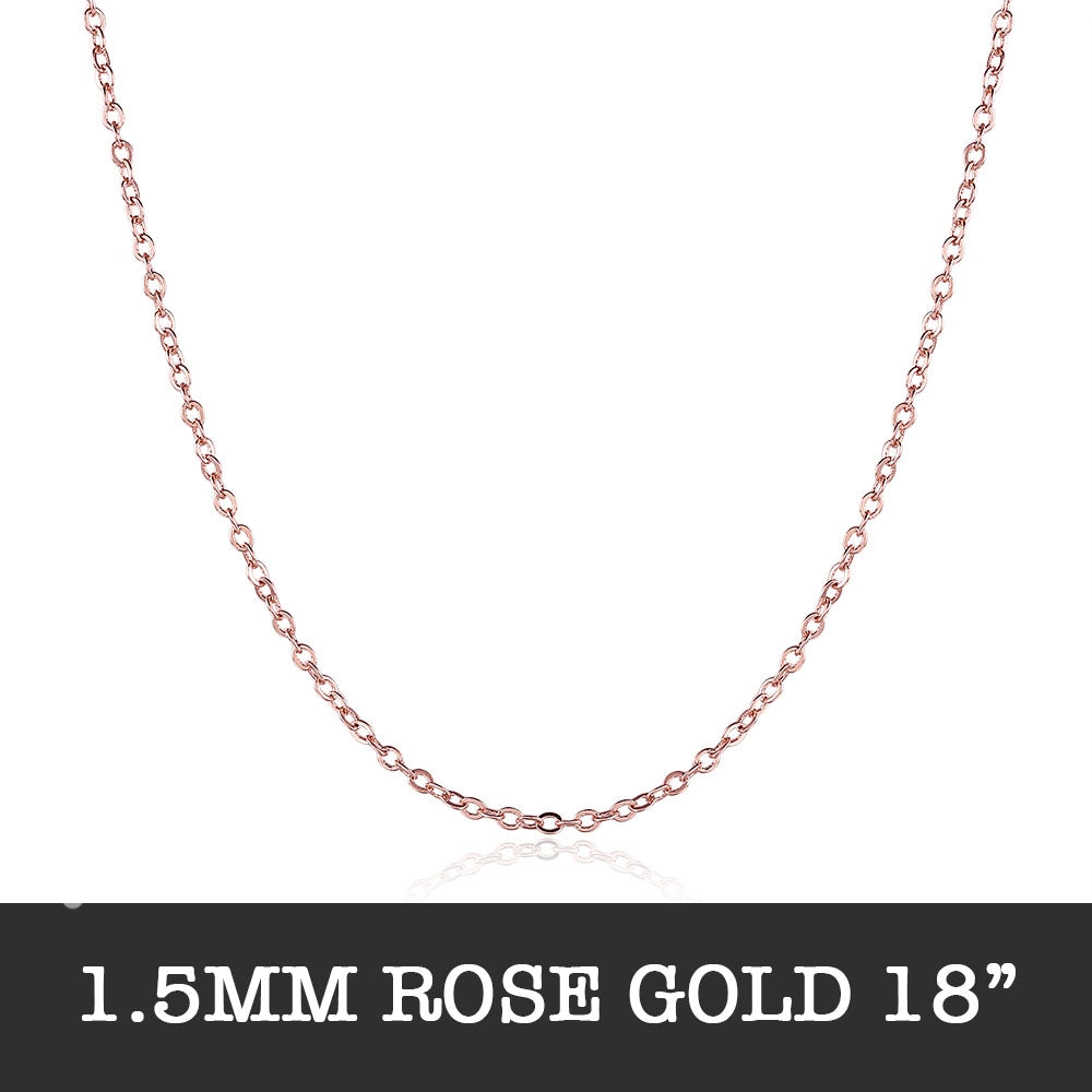 Rose Gold Rolo Chain 18inch 1.5mm LSC031