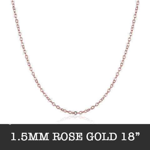 Rose Gold Rolo Chain 18inch 1.5mm LSC031
