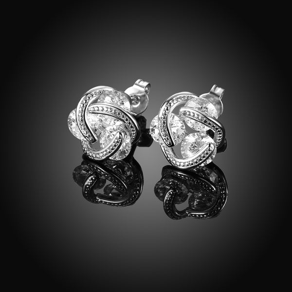 White Gold Earrings LSE093