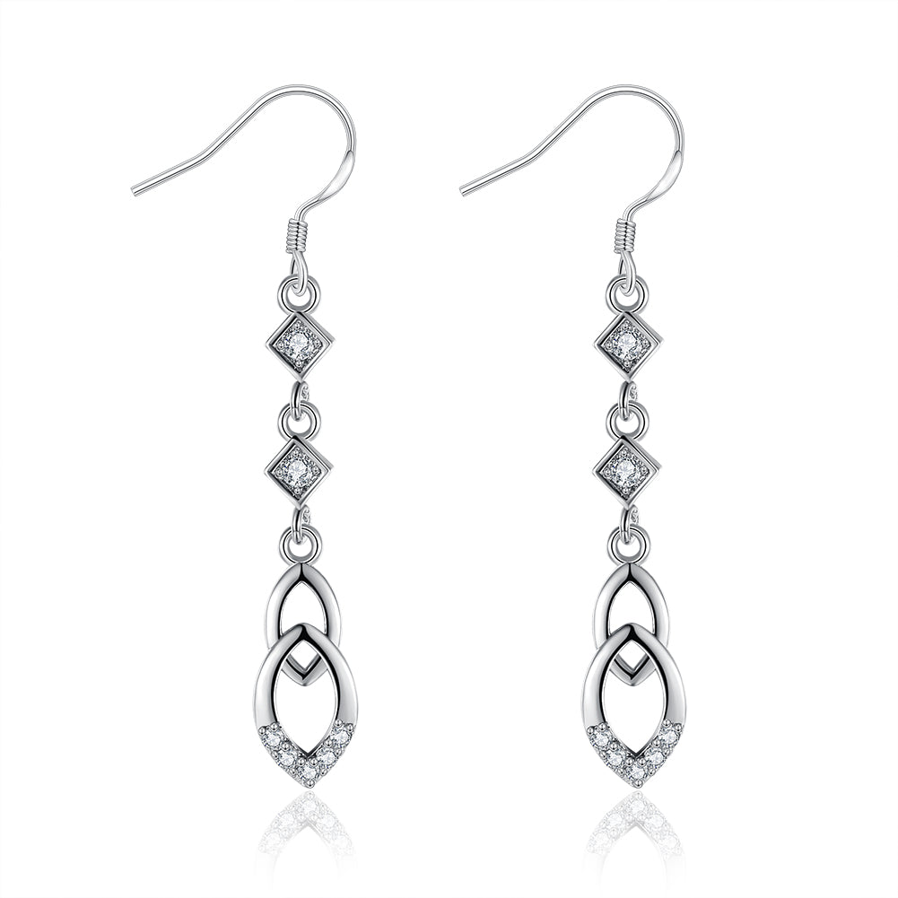 White Gold Earrings LSE094