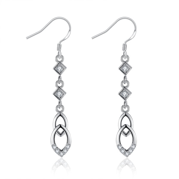 White Gold Earrings LSE094