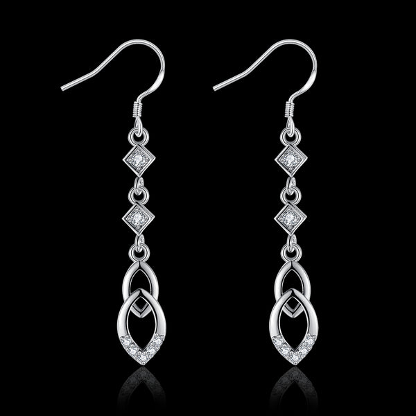 White Gold Earrings LSE094