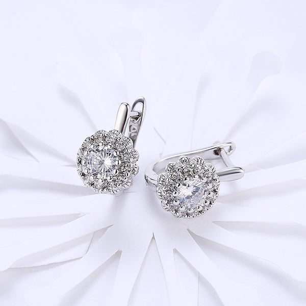 White Gold Earrings LSE151