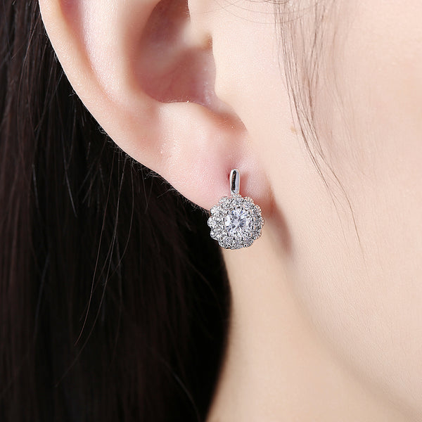 White Gold Earrings LSE151