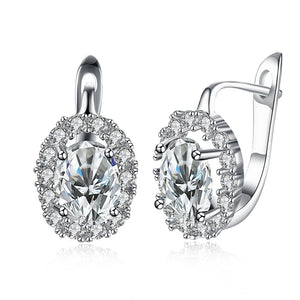 White Gold Earrings LSE152