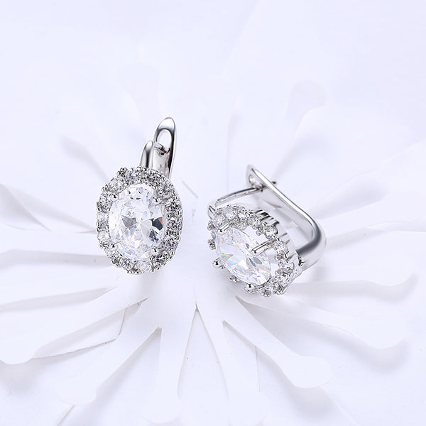 White Gold Earrings LSE152